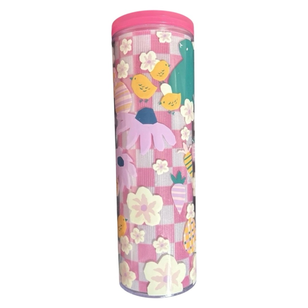 Starbucks Spring 2023 Easter Pink Bunny Floral Garden 16oz bottle tumbler *Read* - Picture 3 of 10